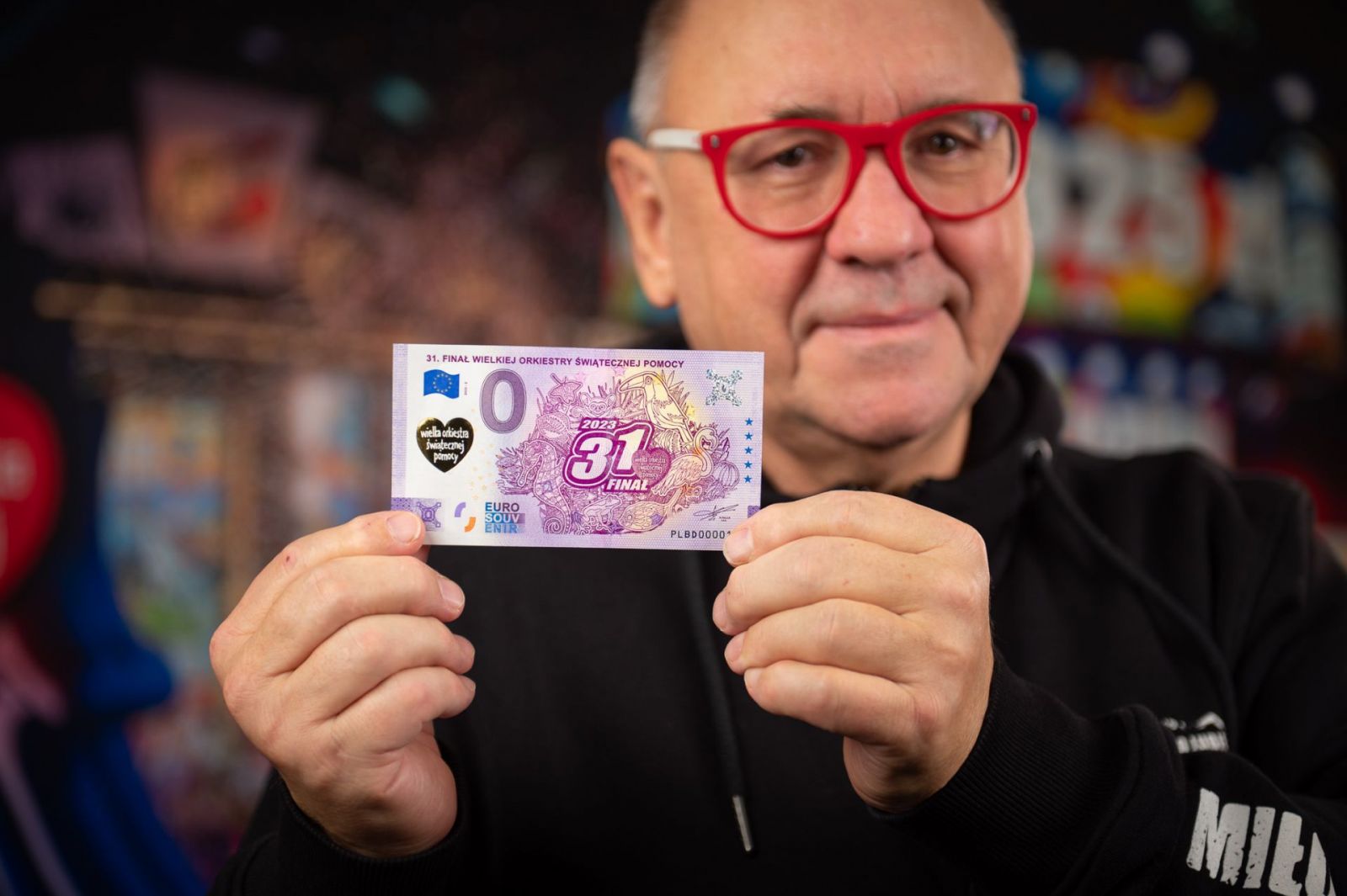 Jurek Owsiak i Banknot 0 Euro, fot. Łukasz WIdziszowski