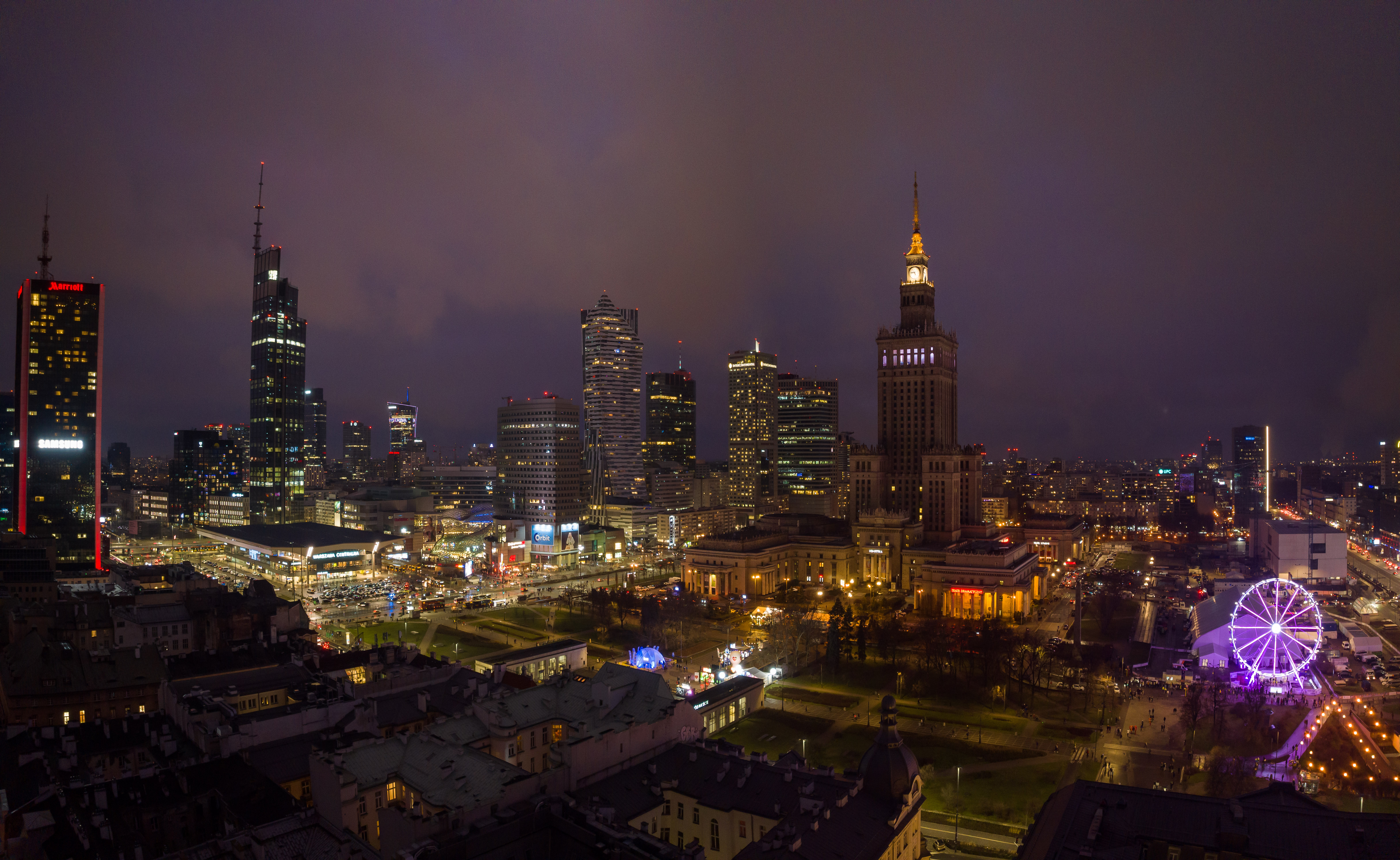 The landscape of Warsaw and the 31st Grand Finale TV studio, photo: Łukasz Widziszowski